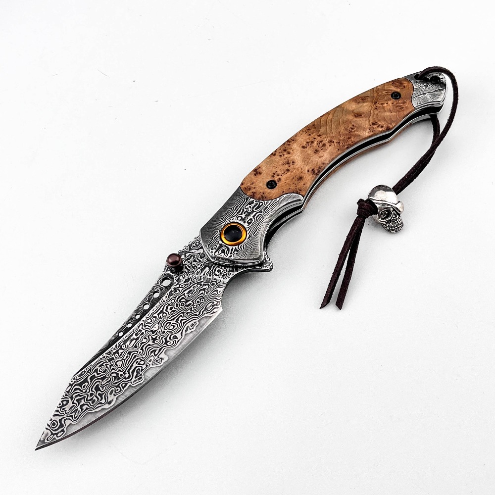 Vintage Collectible Pocket Knives - Складной нож с дамасским узором высокой