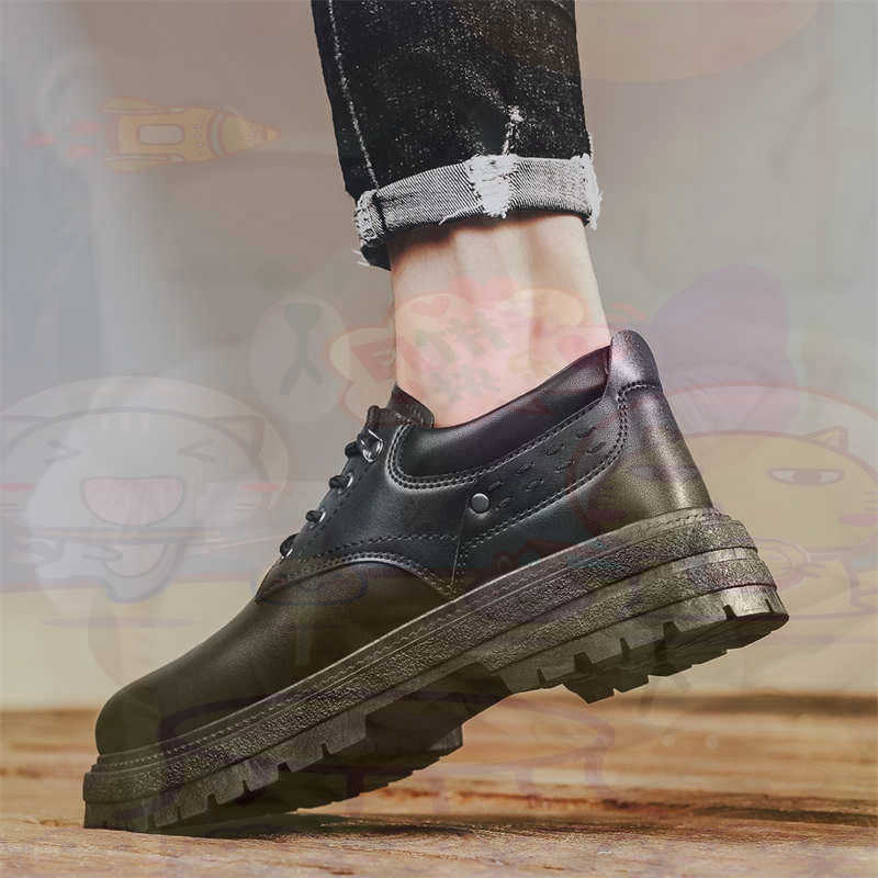Vintage Collectible Shoes - Темные модные кроссовки из натуральной кожи,