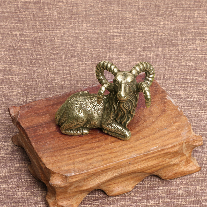 Vintage Collectible Ornaments - Цельная винтажная бронзовая фигурка антилопы с