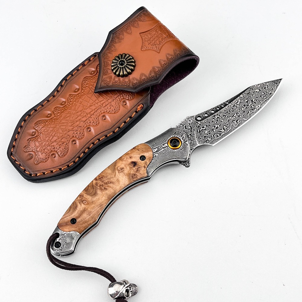 Vintage Collectible Pocket Knives - Складной нож с дамасским узором высокой